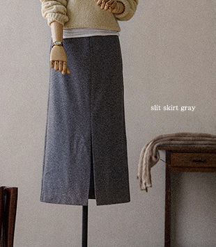 에르멜로 - [cation polyester]버빈 slit skirt