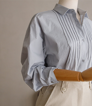에르멜로 - [pin tuk / cotton]모엔 shirt blouse