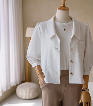 에르멜로 - [tencel 60 / linen 20]플랫 blouse
