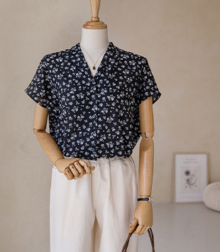 에르멜로 - [cotton 100 / cap sv]로드 blouse