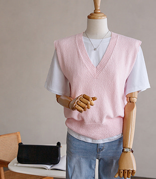 에르멜로 - [cotton 100]셀티 knit vest