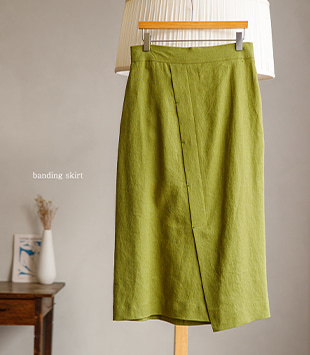 에르멜로 - [linen 100 / banding]로니 skirt