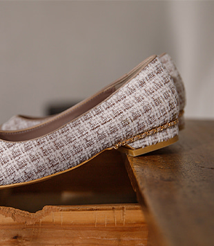 에르멜로 - [2.5cm / tweed]조니 flat shoes