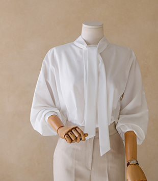 에르멜로 - [tie detail / span]보니 blouse