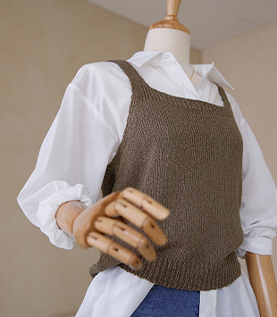 에르멜로 - [linen knit]루프 bustier